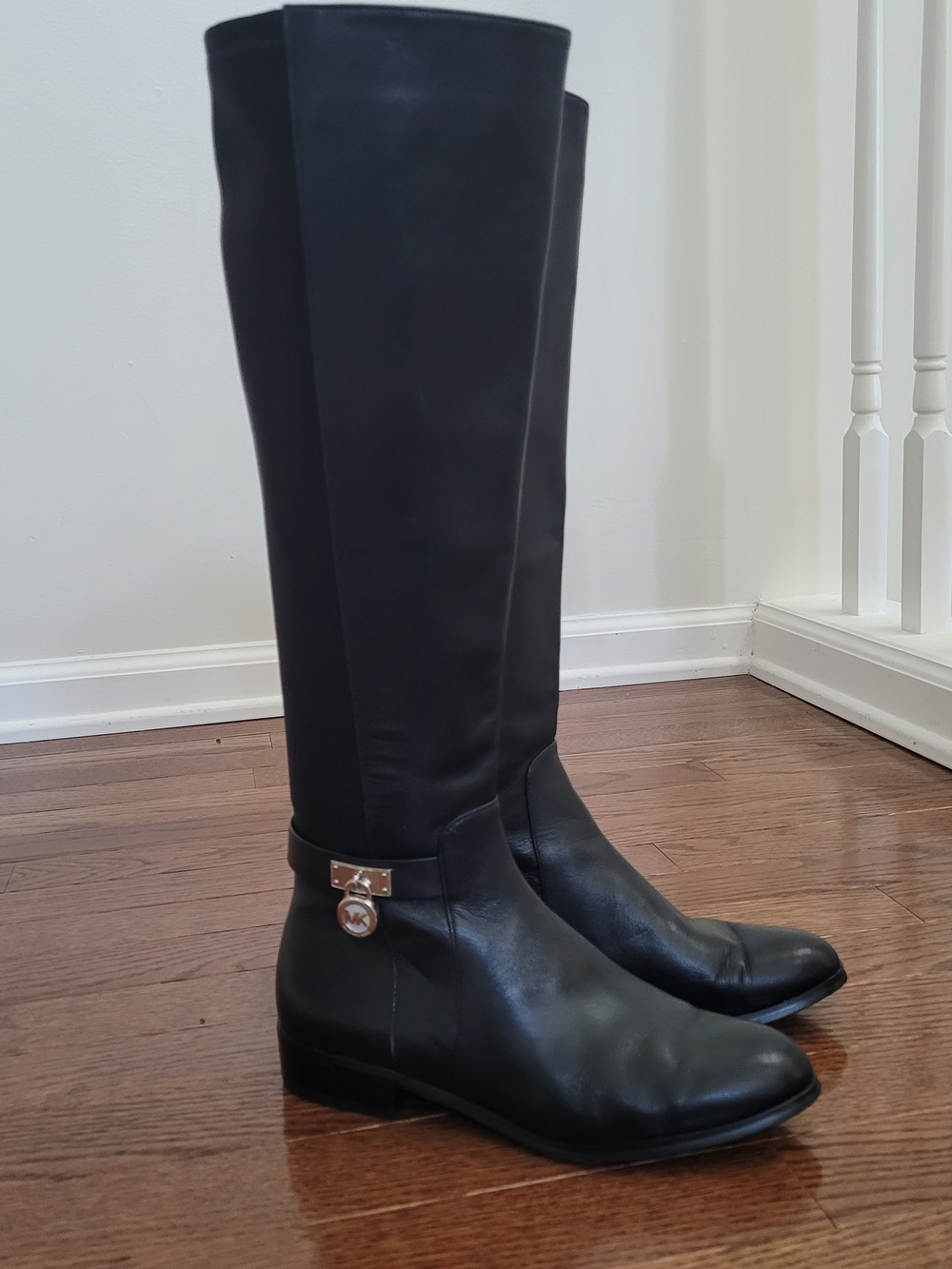 Michael Kors Black Leather Tall Riding Boots